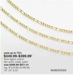 JC Penney 3mm figaro chains‡ offer