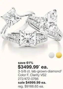 JC Penney 3-5/8 Ct. Lab-Grown-Diamond◊ Color F, Clarity Vs2 offer