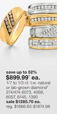 JC Penney 1/7 to 1/3 ct. t.w. natural or lab-grown diamond‡ offer