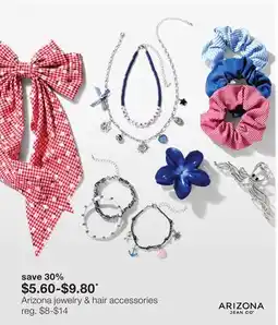 JC Penney Arizona jewelry & hair accessories offer