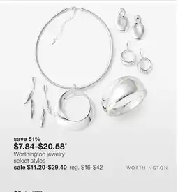 JC Penney Worthington jewelry offer