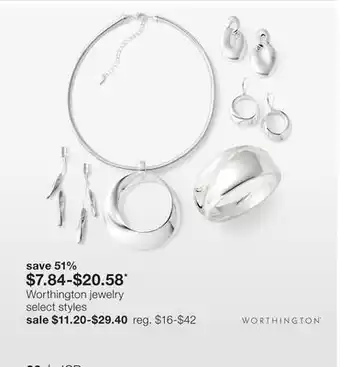 JC Penney Worthington jewelry offer
