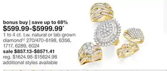 JC Penney 1 to 4 ct. t.w. natural or lab-grown diamond‡◊ offer