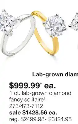 JC Penney 1 Ct. Lab-Grown Diamond Fancy Solitaire‡ offer