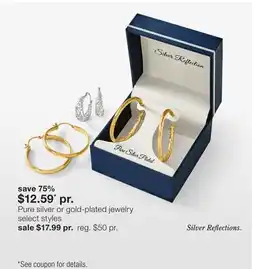 JC Penney Pure silver or gold-plated jewelry offer