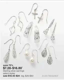 JC Penney Sterling silver earrings offer