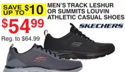 Dunham's Sports SKETCHERS MEN'S TRACK LESHUR OR SUMMIT'S LOUVIN ATHLETIC CASUAL SHOES offer