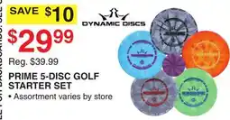 Dunham's Sports DYNAMIC DISCS PRIME 5-DISC GOLF STARTER SET offer