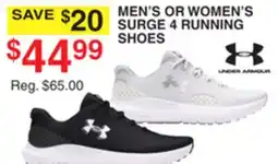 Dunham's Sports UNDER ARMOUR MEN'S OR WOMEN'S SURGE 4 RUNNING SHOES offer