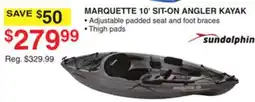 Dunham's Sports SUNDOLPHIN MARQUETTE 10' SIT-ON ANGLER KAYAK offer