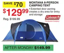 Dunham's Sports COLEMAN MONTANA 8-PERSON CAMPING TENT offer