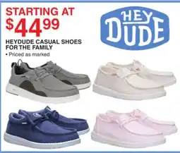 Dunham's Sports HEYDUDE CASUAL SHOES FOR THE FAMILY offer