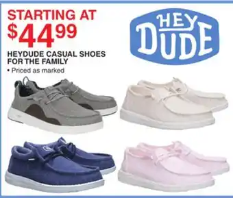 Dunham's Sports HEYDUDE CASUAL SHOES FOR THE FAMILY offer