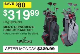 Dunham's Sports SPALDING MEN'S OR WOMEN'S S300 PACKAGE SET offer