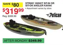 Dunham's Sports PELICAN STRIKE 100NXT SIT-IN OR SIT-ON ANGLER KAYAK offer