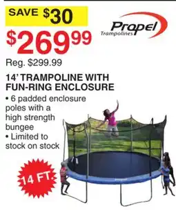Dunham's Sports PROPEL 14' TRAMPOLINE WITH FUN-RING ENCLOSURE offer