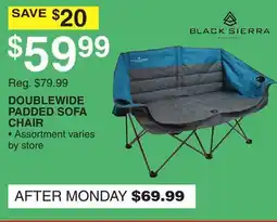 Dunham's Sports BLACK SIERRA DOUBLEWIDE PADDED SOFA CHAIR offer
