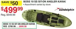 Dunham's Sports SUNDOLPHIN BOSS 10 SS SIT-ON ANGLER KAYAK offer