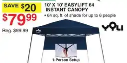 Dunham's Sports YQLI 10' X 10' EASYLIFT 64 INSTANT CANOPY offer
