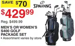 Dunham's Sports SPALDING MEN'S OR WOMEN'S S400 GOLF PACKAGE SET offer