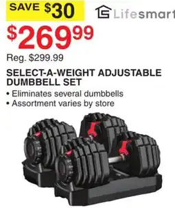 Dunham's Sports LIFESMART SELECT-A-WEIGHT ADJUSTABLE DUMBBELL SET offer