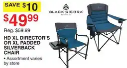 Dunham's Sports BLACK SIERRA HD XL DIRECTOR'S OR XL PADDED SILVERBACK CHAIR offer