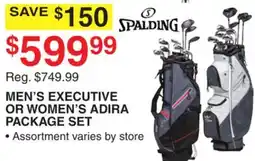 Dunham's Sports SPALDING MEN'S EXECUTIVE OR WOMEN'S ADIRA PACKAGE SET offer