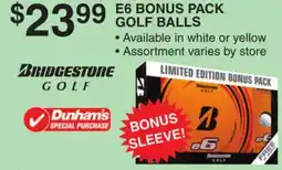 Dunham's Sports BRIDGESTONE E6 BONUS PACK GOLF BALLS offer