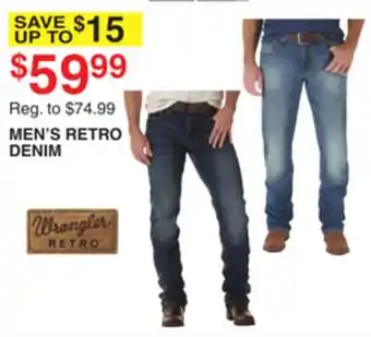 Dunham's Sports WRANGLER MEN'S RETRO DENIM offer