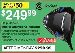 Dunham's Sports CLEVELAND MEN'S HIBORE XL DRIVER offer