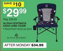 Dunham's Sports BLACK SIERRA ALPHA VENTBACK HARD ARM CHAIR offer