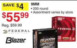 Dunham's Sports FEDERAL AND BLAZER 9MM offer
