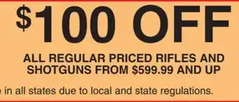 Dunham's Sports RIFLES AND SHOTGUNS offer