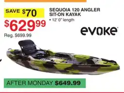 Dunham's Sports EVOKE SEQUOIA 120 ANGLER SIT-ON KAYAK offer