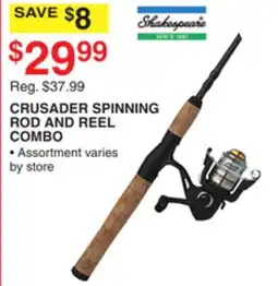 Dunham's Sports SHAKESPEARE CRUSADER SPINNING ROD AND REEL COMBO offer