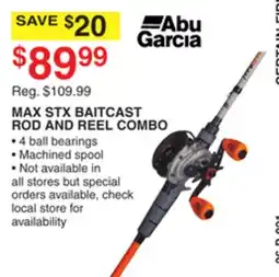 Dunham's Sports ABU GARCIA MAX STX BAITCAST ROD AND REEL COMBO offer