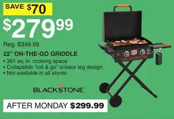 Dunham's Sports BLACKSTONE 22 ON-THE-GO GRIDDLE offer