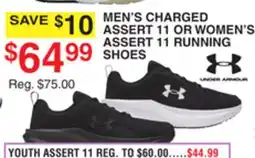 Dunham's Sports UNDER ARMOUR MEN'S CHARGED ASSERT 11 OR WOMEN'S ASSERT 11 RUNNING SHOES offer