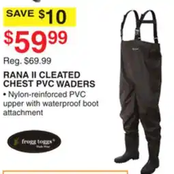 Dunham's Sports FROGG TOGGS RANA II CLEATED CHEST PVC WADERS offer