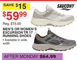 Dunham's Sports SAUCONY MEN'S OR WOMEN'S EXCURSION TR 17 RUNNING SHOES offer