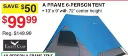 Dunham's Sports EAGLES CAMP A FRAME 6-PERSON TENT offer