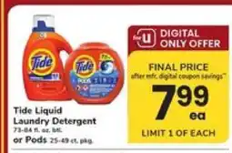 Safeway Tide Liquid Laundry Detergent or Pods offer