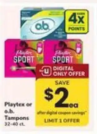Playtex or o.b. Tampons
