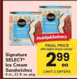 Safeway Signature SELECT Ice Cream Sandwiches offer