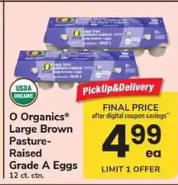 Safeway O Organics Large Brown Pasture Raised Grade A Eggs offer