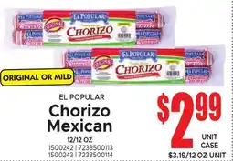 Jetro EL POPULAR Chorizo Mexican offer