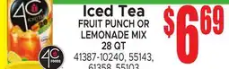 Jetro Iced Tea FRUIT PUNCH OR LEMONADE MIX offer