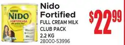 Jetro Nido Fortified FULL CREAM MILK CLUB PACK offer