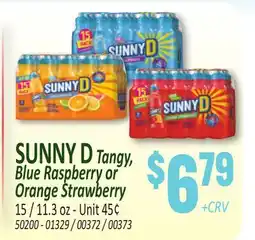 Jetro SUNNY D Tangy, Blue Raspberry or Orange Strawberry offer