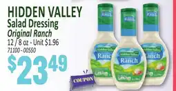 Jetro HIDDEN VALLEY Salad Dressing Original Ranch offer